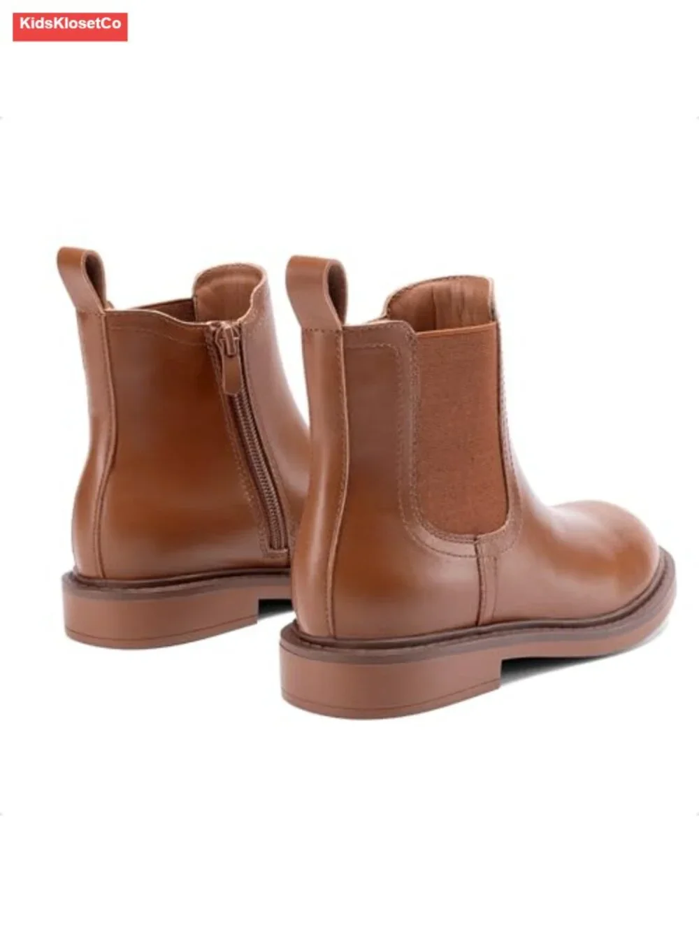 Girls Faux Leather Chelsea Ankle Boots with Inside Zipper and Lightweight
